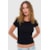 BABY LOOK RIB BLACK N WHITE PRETO M