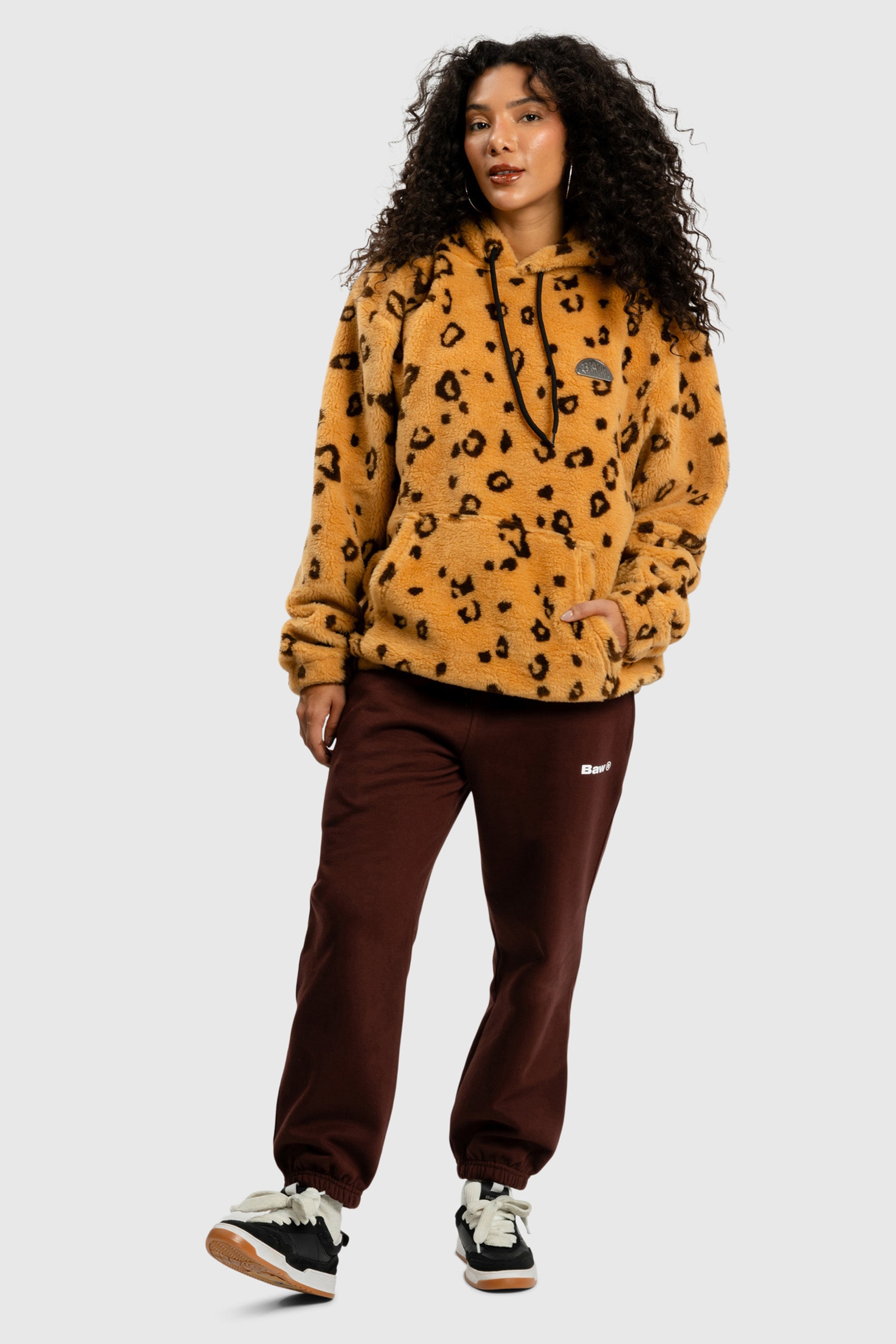 HOODIE FAUX FUR BAW LEOPARD
