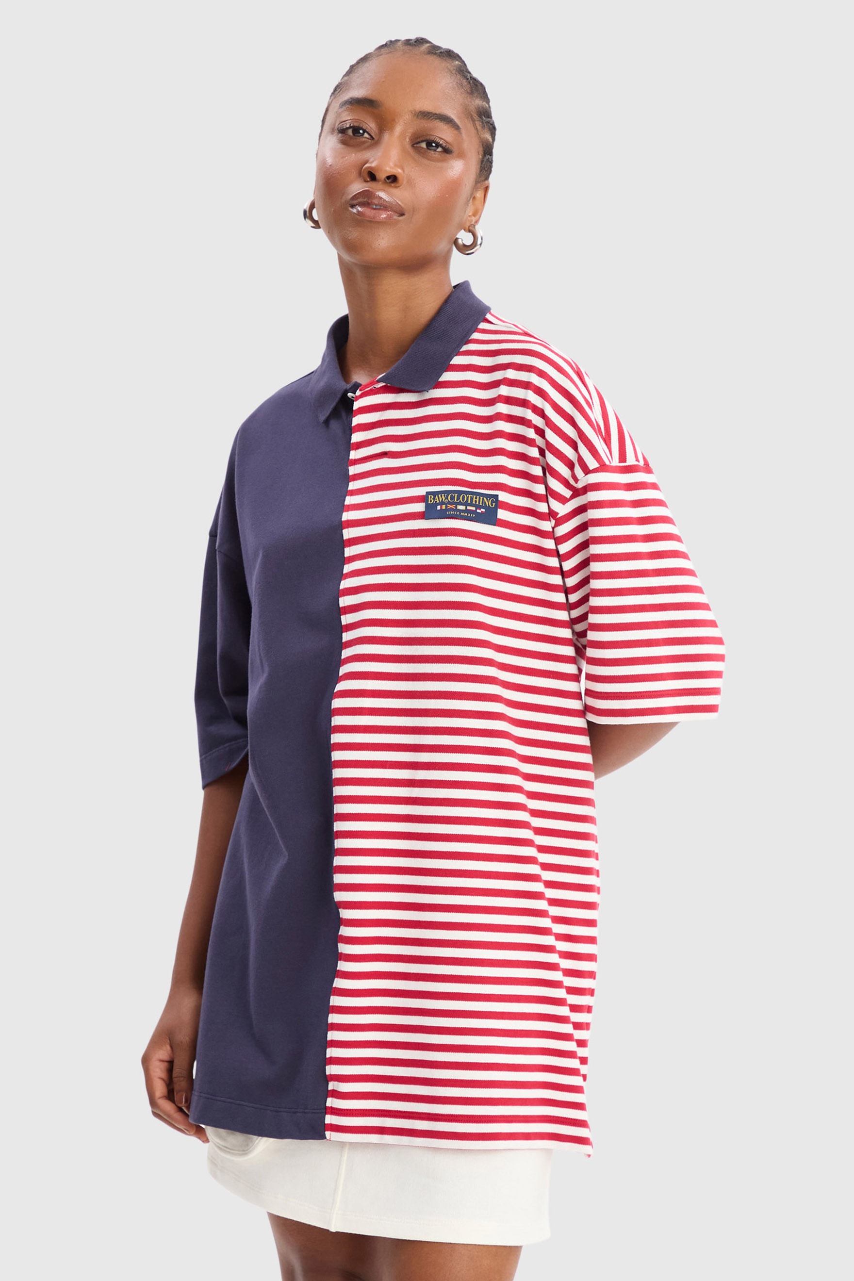 STRIPES FOR CREATIVE PILE POLO オーバーサイズ SFC (Stripes For Creative) SIDE STRIPE BIG POLO (SFCSS26CS17