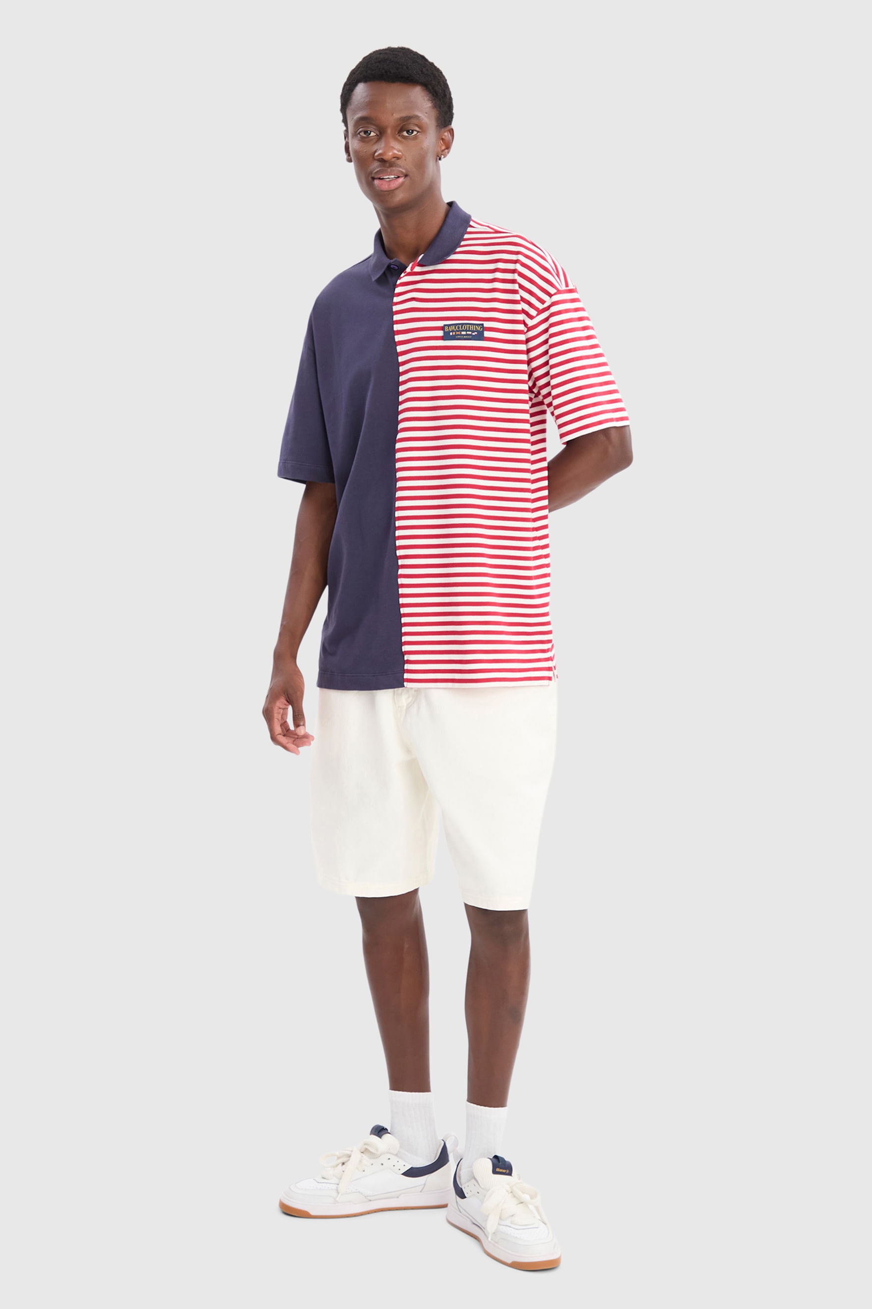 POLO OVER HALF STRIPES NAVAL CLASSY