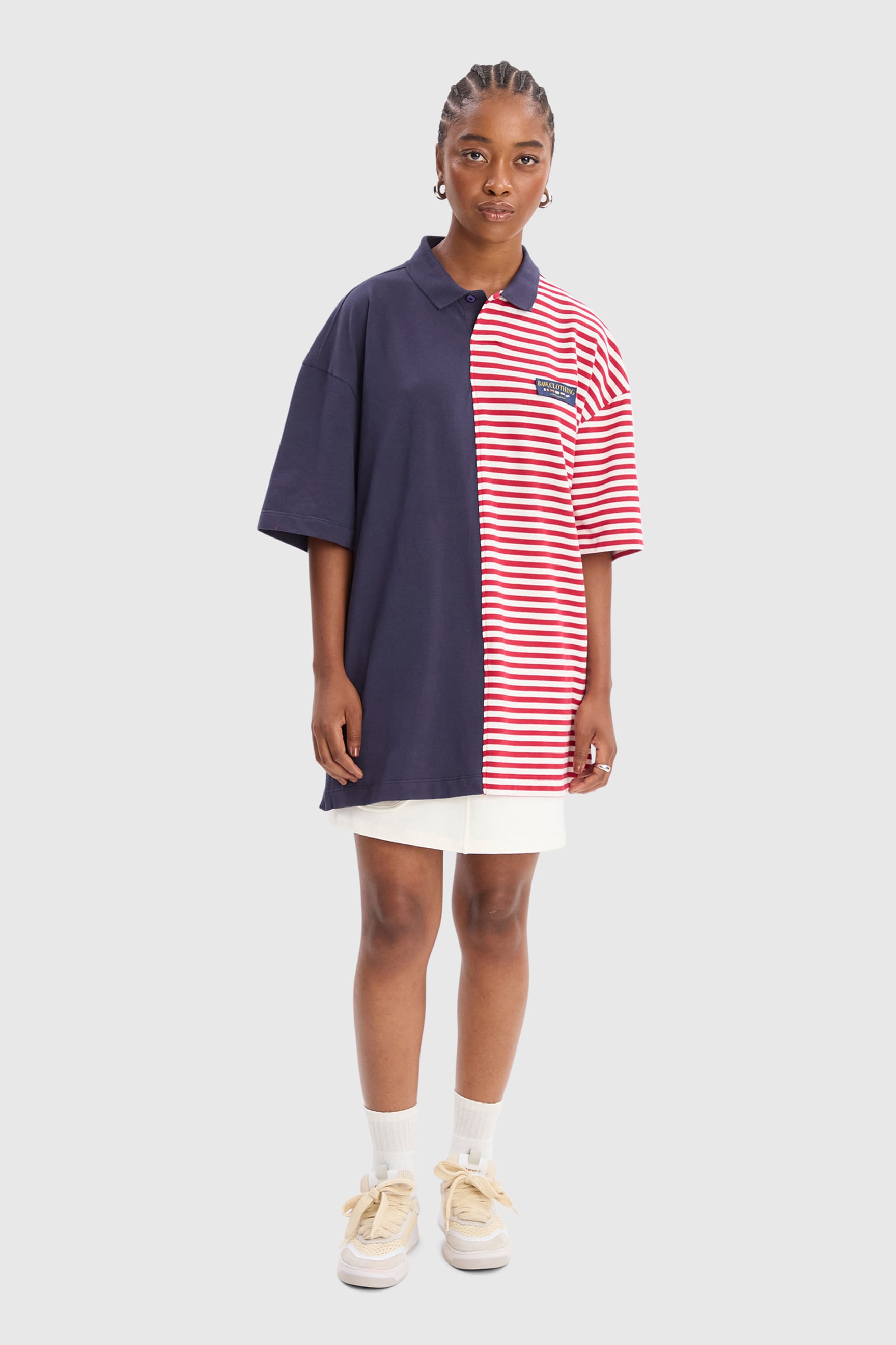 POLO OVER HALF STRIPES NAVAL CLASSY